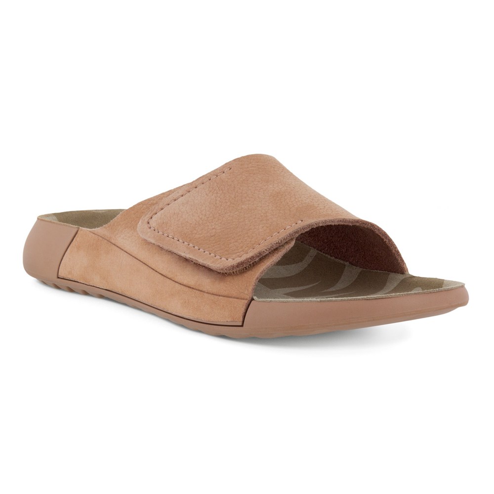 ECCO Womens Slides Beige - 2Nd Cozmo Sandal - JEG-986251